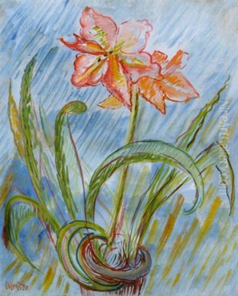 Amaryllis Oil Painting by Sigrid (Maria) Hjerten