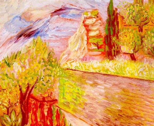 Terrasstradgarden I Roquebrune Oil Painting by Sigrid (Maria) Hjerten