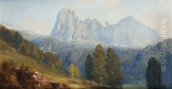 In Den Dolomiten Oil Painting by Anton Hlavacek