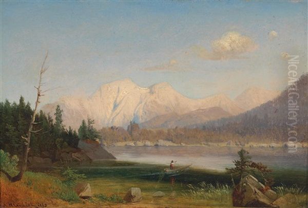 Partie Aus Dem Salzkammergut(?) Oil Painting by Anton Hlavacek