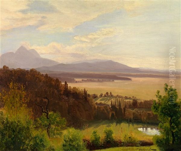 Blick Vom Monchsberg Gegen Den Hohen Stauffen Oil Painting by Anton Hlavacek