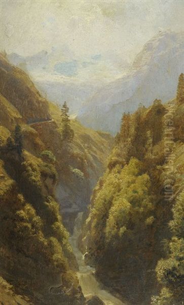 Aufstieg Zur Berlinerhutte, Zemgrund, Zillertal Oil Painting by Anton Hlavacek