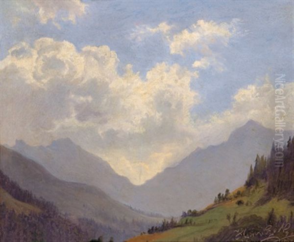 Landschaftsmotiv Oil Painting by Anton Hlavacek