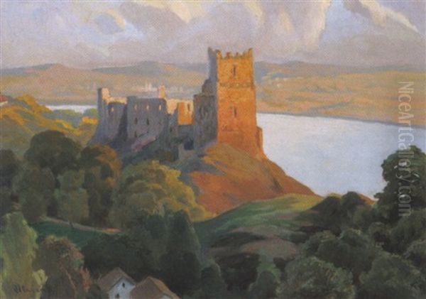 Blick Auf Weitenegg In Der Wachau Oil Painting by Anton Hlavacek