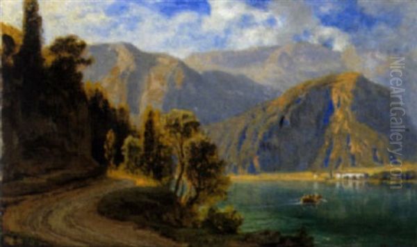 Am Achensee Oil Painting by Anton Hlavacek