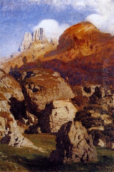 Nuvalau Von Valzarego Ampezzo Oil Painting by Anton Hlavacek