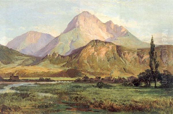 Blick Auf Burg Taufers Oil Painting by Anton Hlavacek