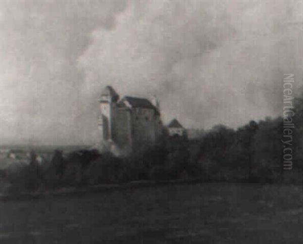 Burg Liechtenstein Bei Modling Oil Painting by Anton Hlavacek