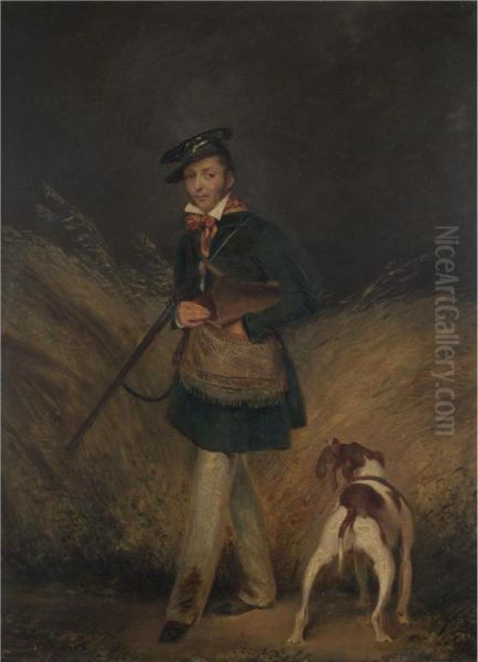 Huntsman And Dog Oil Painting by James Barenger