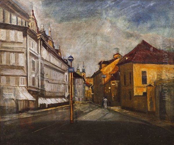 Karmelitska Ulice Oil Painting by Frantisek Seraf Hnatek