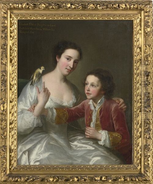 Portrait Of Elizabeth Hamilton, Later Countess Of Warwick And Her Brother William Hamilton, The Eldest Daughter And Youngest Son Of Lord Archibald Hamilton Oil Painting by William Hoare