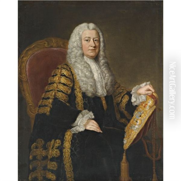 Portrait Of Philip Yorke, 1st Earl Of Hardwicke Oil Painting by William Hoare