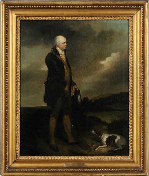 Squire John Porter With His Dog And A Shotgun Oil Painting by James Barenger