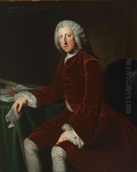 Portrait Of William Pitt Earl Of Chatham Oil Painting by William Hoare