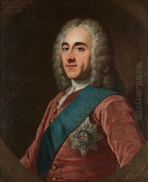 Portrait Of Philip Dormer Stanhope, Fourth Earl Of Chesterfield Oil Painting by William Hoare