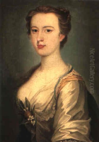 Portrait Of Anne Elizabeth, Countess Of Ailesbury Oil Painting by William Hoare