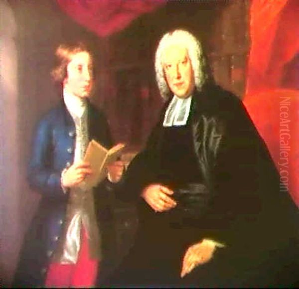 Portrait Of The Rev. William Freind (1715-1766) With His Son Robert (1740-1780) by William Hoare