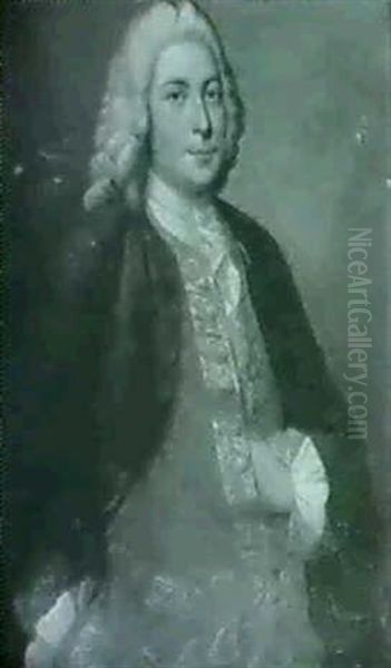 Portrait Of Anthony, 4th Earl Of Shaftesbury       (1711-1771)  Portrait Of Mary Bouverie, His Wife Oil Painting by William Hoare