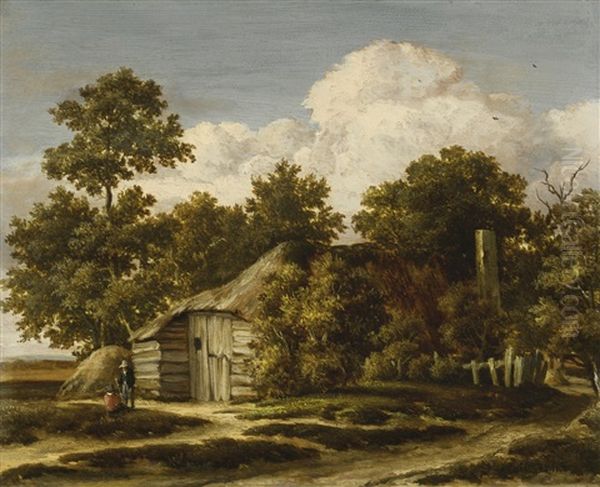 A Cottage At The Edge Of A Wood Oil Painting by Meindert Hobbema