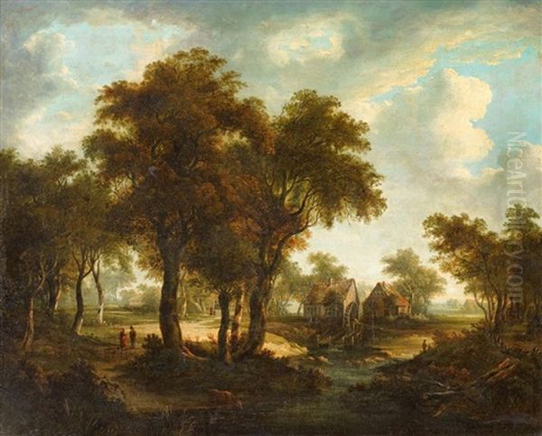 Waldlandschaft Mit Muhle Oil Painting by Meindert Hobbema