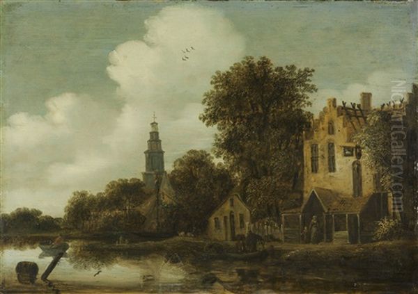 Kanallandschaft Oil Painting by Meindert Hobbema