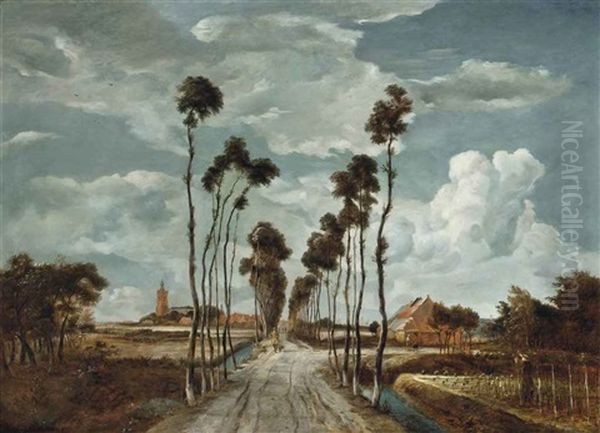 The Avenue Of Middelharnis Oil Painting by Meindert Hobbema