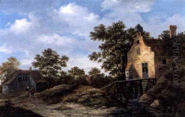 Baumreiche Sommerliche Landschaft Mit Muhle Oil Painting by Meindert Hobbema