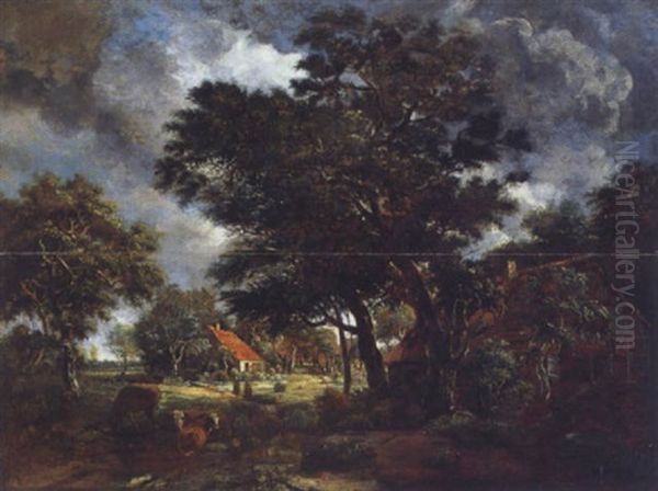 Landscape After A Storm Oil Painting by Meindert Hobbema