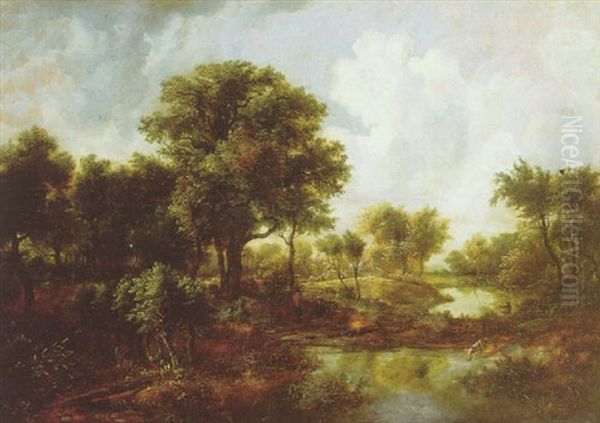 Landschaft Mit Teichen Oil Painting by Meindert Hobbema