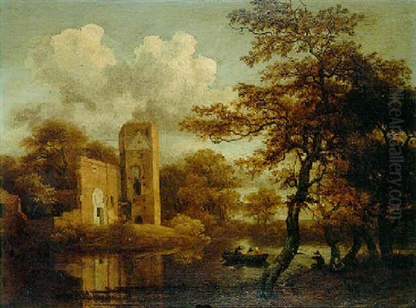 The Ruins Of Brederode Castle Oil Painting by Meindert Hobbema