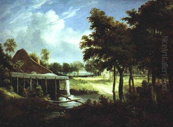 Waldlandschaft Mit Einer Muhle Oil Painting by Meindert Hobbema