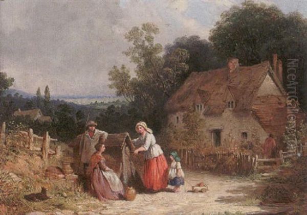 At The Well Oil Painting by Henry E. Hobson