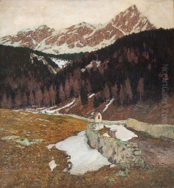 Neige Fondante, Paysage Alpestre Oil Painting by Franz Xaver Hoch