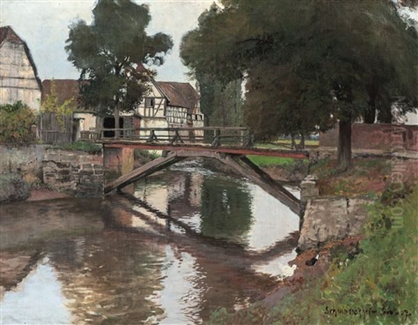 Flusslauf Oil Painting by Franz Xaver Hoch