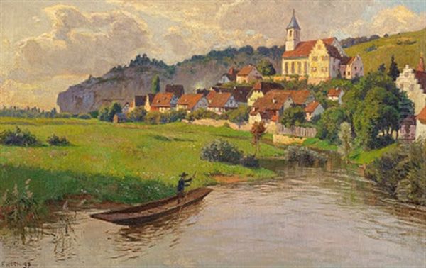 Istein Oil Painting by Franz Xaver Hoch