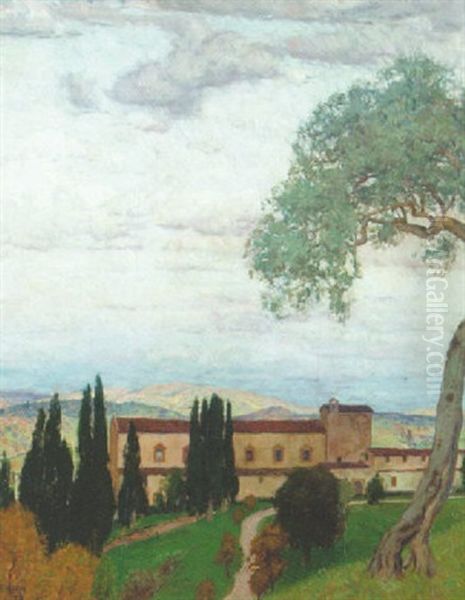 Italiensk Landskab Oil Painting by Franz Xaver Hoch