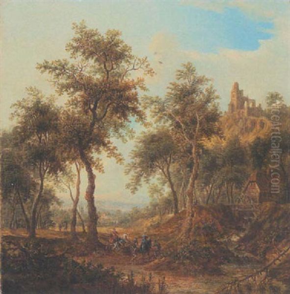 Vornehme Jagdgesellschaft Auf Einer Waldlichtung Oil Painting by Franz Hochecker