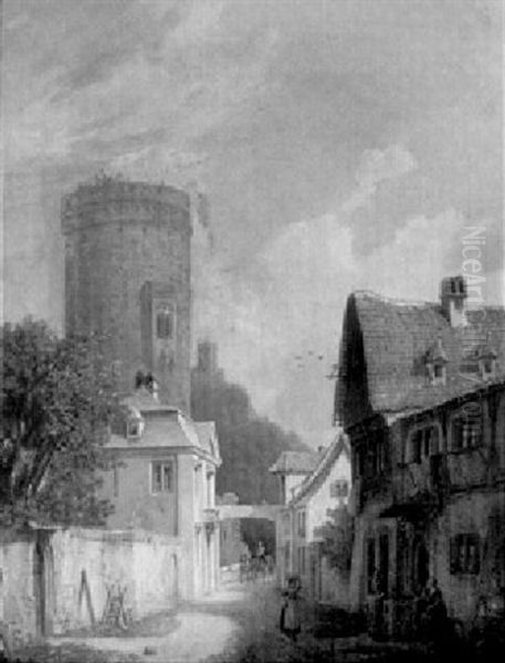 Rundturm Einer Stadtbefestigung Oil Painting by Anton Hoechl