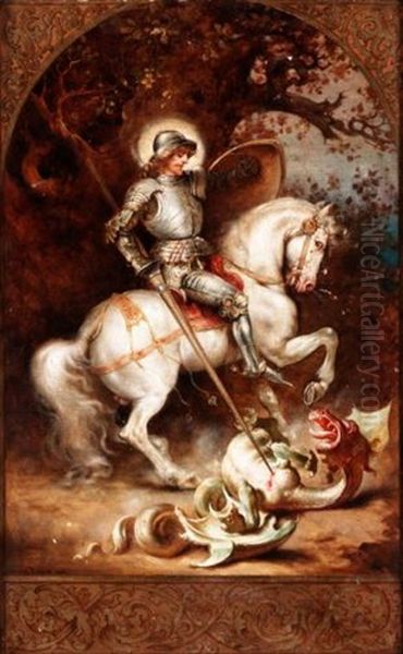 St. George And The Dragon Oil Painting by Daniel Hock