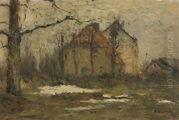 Der Letzte Schnee Oil Painting by Rudolf Hoeckner