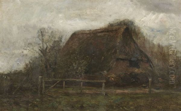 Bauerngehoft Oil Painting by Rudolf Hoeckner