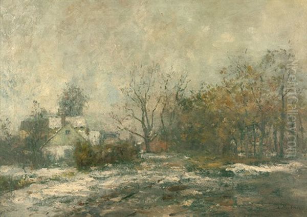 Landschaft Mit Tauendem Schnee Oil Painting by Rudolf Hoeckner