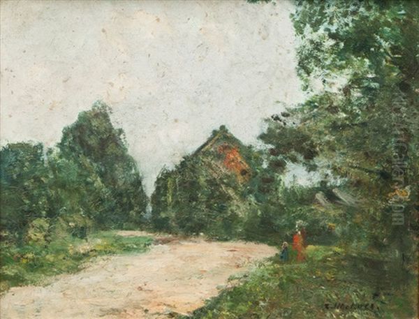 Country Road Oil Painting by Rudolf Hoeckner