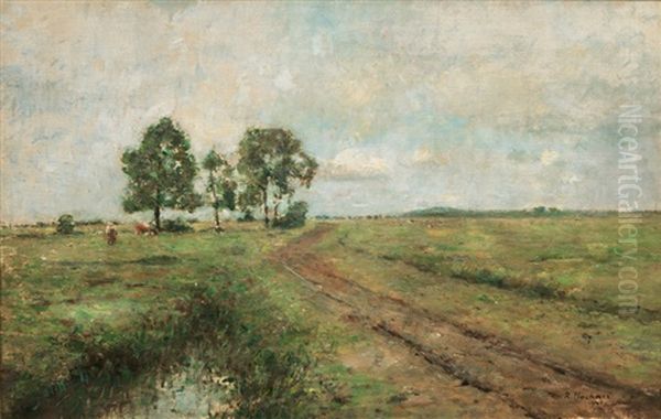 Landscape Near Wedel Oil Painting by Rudolf Hoeckner