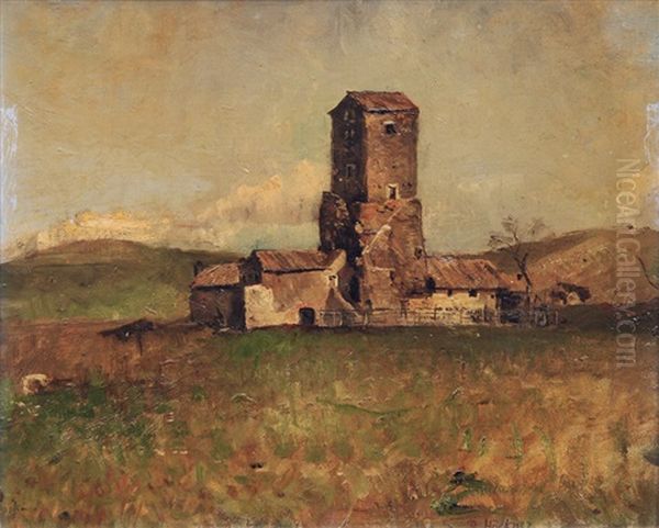 Roman Campagna Oil Painting by Rudolf Hoeckner