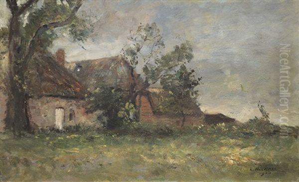 Grey Day In The Wet Land Oil Painting by Rudolf Hoeckner