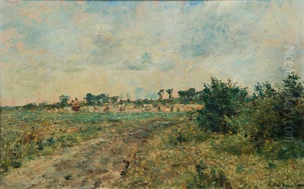 Summerly Landscape Oil Painting by Rudolf Hoeckner