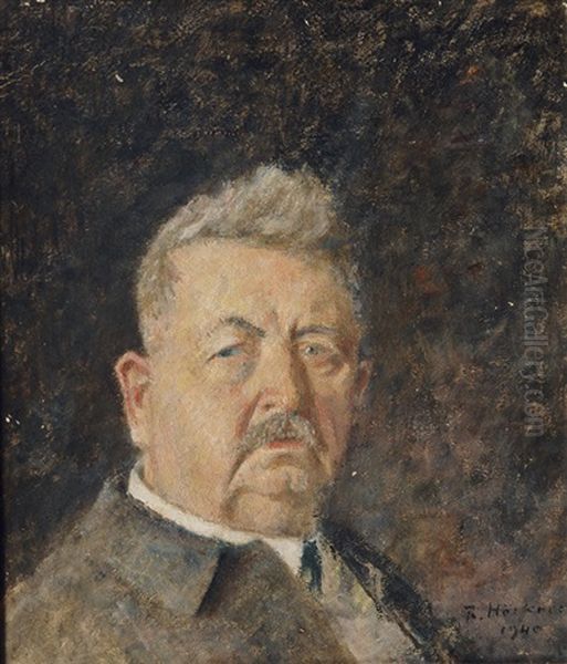 Self Portrait Oil Painting by Rudolf Hoeckner