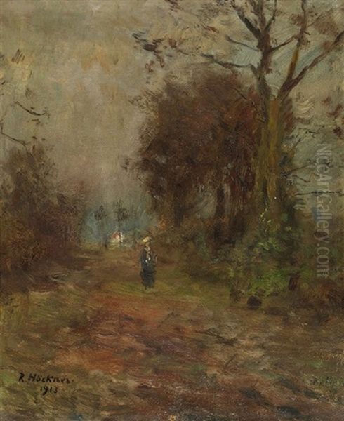 Waldweg Oil Painting by Rudolf Hoeckner