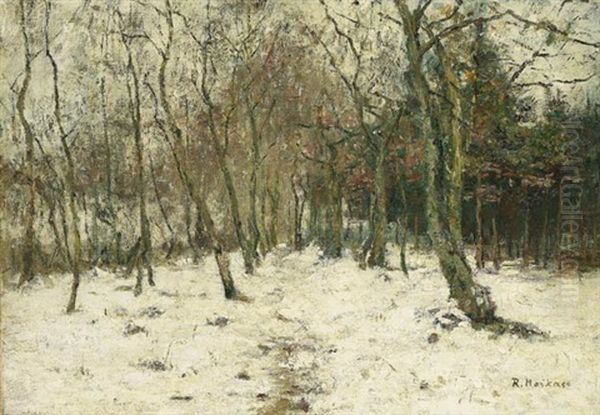 Winterlandschaft Oil Painting by Rudolf Hoeckner